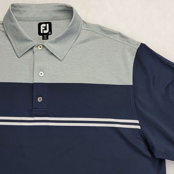 FootJoy Color Block Lisle Performance Golf 4-Way Stretch Breathable XL Polo Mens - Picture 4 of 14